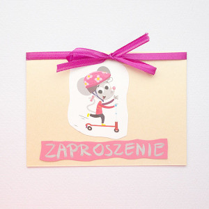 zaproszenie dla dziecka, bajkowe zaproszenia dla dzieci, myszka zaproszenie, zaproszenie z myszką, zaproszenie dla dziewczynki, zaproszenie na urodziny, dziewczynka zaproszenie