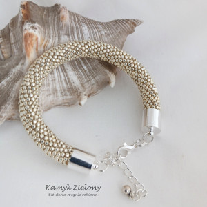 Gruba bransoletka ze srebrnych koralików Galvanized Aluminium