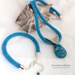 Komplet - naszyjnik z jaspisem i bransoletka