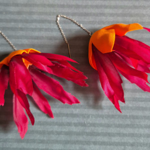 Kolczyki kolorowe kwiaty