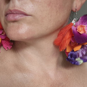 Kolczyki kolorowe kwiaty