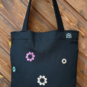 Torba bawełniana z ozdobnymi haftami