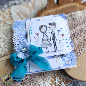 Kartka ślubna /niebieska/
