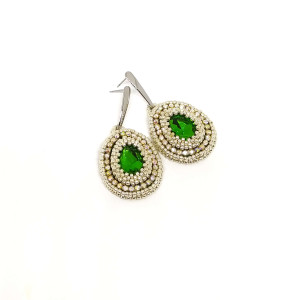 Zielono-srebrne kolczyki 2 - kolekcja Aurora