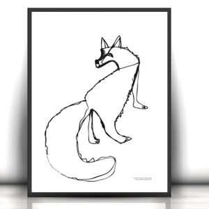 minimalizm plakat 30x40, lis plakat na ścianę, lisek plakat do domu, plakat z liskiem, plakat z lisem, nowoczesny plakat, skandynawski plakat A3