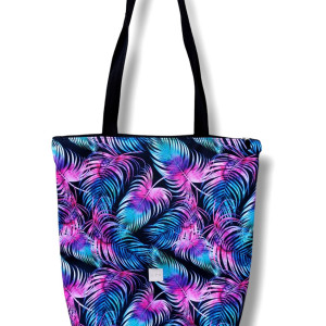 Torba shopper wodoodporna duża torba na ramię damska torebka shopperka tęczowe pióra