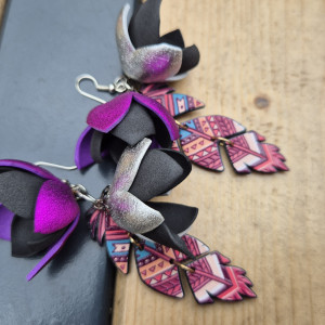 Kolczyki kolorowe kwiaty