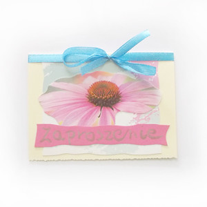 pastelowe zaproszenie z kwiatkiem, ogólne zaproszenie, zaproszenia na różne okazje, zaproszenie bez tekstu, zaproszenia na imprezę, zaproszenie dla kobiety, zaproszenie dla dziewczyny