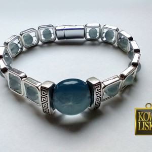 Podmuch - bransoletka z kaboszonem z żywicy