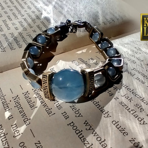 Podmuch - bransoletka z kaboszonem z żywicy