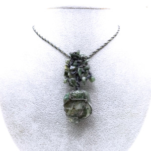 Drzewko Szczęścia Agat Mszysty i Kwarc w makramie DRZEWO ŻYCIA Yggdrasil