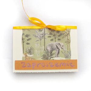 boho zaproszenie ze słoniem, eko zaproszenia, zwierzęta zaproszenie, zaproszenie bez tekstu, zaproszenia na różne okazje, zaproszenie na urodziny, zaproszenie na imprezę, Afryka zaproszenie