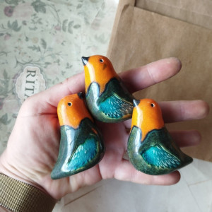 Ptaszki ciemnozielone 3 szt