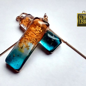 Promyk jesieni - kolczyki z żywicy