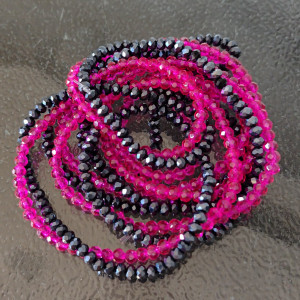 Bransoletka Kryształki Różowe i Hematyt bra24.43