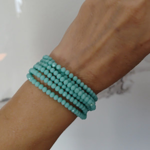 Bransoletka Kryształki Turkusowe i Hematyt bra24.45