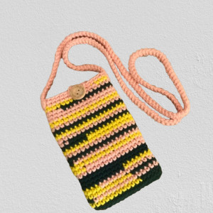 Mała torebka na ramię, etui na telefon, torebka na telefon żółto/zielona