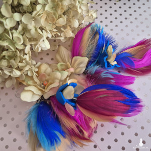 Kolczyki kwiaty piora  leciutkie