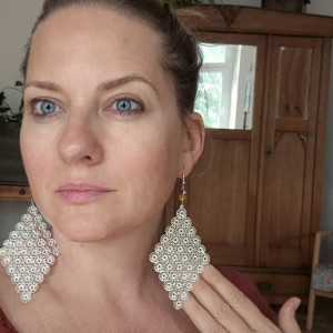 Kolczyki boho dlugie lekkie azurowe