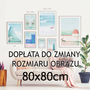 Dopłata do zmiany wymiaru obrazu - Obraz na płótnie, druk - 80x80cm
