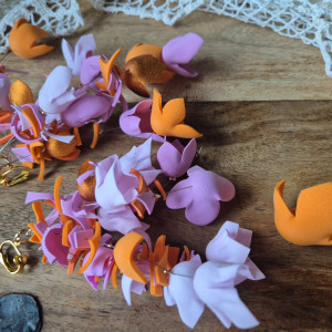 Klipsy kwiaty długie lekkie