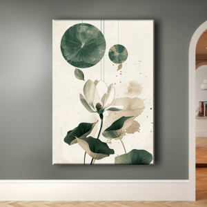 Lotus - Obraz na płótnie 50x70cm - Druk Blejtrama - Chiński Orient, Zen #9 - możliwe inne rozmiary