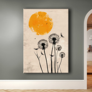 Dmuchawce - Obraz na płótnie 50x70cm - Druk Blejtrama - Chiński Orient, Zen #10 - możliwe inne rozmiary