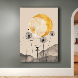 Dmuchawce - Obraz na płótnie 50x70cm - Druk Blejtrama - Chiński Orient, Zen #12 - możliwe inne rozmiary