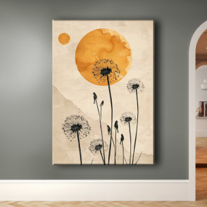 Dmuchawce - Obraz na płótnie 50x70cm - Druk Blejtrama - Chiński Orient, Zen #13 - możliwe inne rozmiary