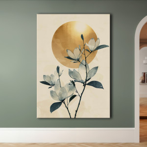 Magnolia - Obraz na płótnie 50x70cm - Druk Blejtrama - Chiński Orient, Zen #21 - możliwe inne rozmiary