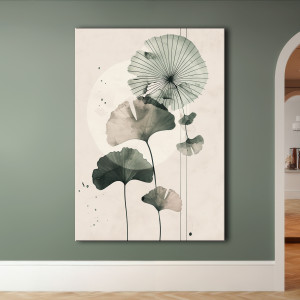 Miłorząb japoński - Obraz na płótnie 50x70cm - Druk Blejtrama - Chiński Orient, Zen #32 - możliwe inne rozmiary