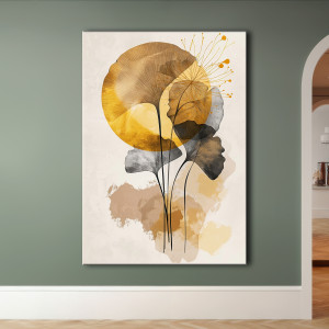 Miłorząb japoński - Obraz na płótnie 50x70cm - Druk Blejtrama - Chiński Orient, Zen #36 - możliwe inne rozmiary