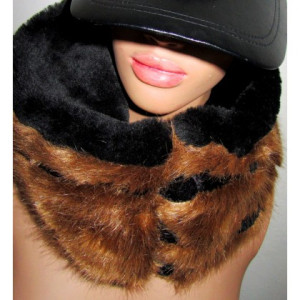 komin szal eko-futro  rudy