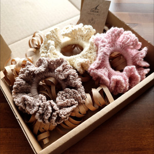 Gumki gumka do włosów scrunchie frotki (frotka) BIG TRIO