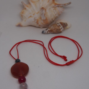 Naszyjnik minimalistyczny z agatu pomarańczowego