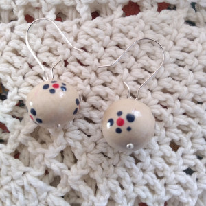 Kolczyki - kulki w kwiatki