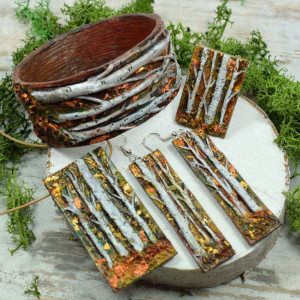 Brzozy - jesienny komplet biżuterii