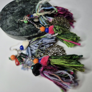 Kolczyki boho dlugie chwosty