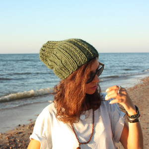 Czapka beanie leśna zieleń