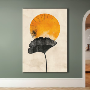 Miłorząb japoński - Obraz na płótnie 50x70cm - Druk Blejtrama - Chiński Orient, Zen #46 - możliwe inne rozmiary