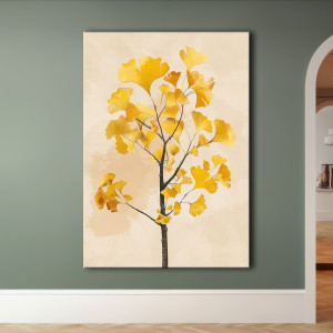 Miłorząb japoński - Obraz na płótnie 50x70cm - Druk Blejtrama - Chiński Orient, Zen #50 - możliwe inne rozmiary