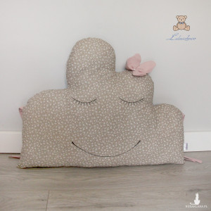 Poduszka dziecięca chmurka, beżowa, ochraniacz do łóżeczka