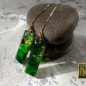 Promyk w stawie - kolczyki z żywicy