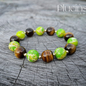 Bransoletka z Jaspisem Cesarskim i Tygrysim okiem