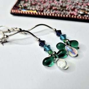 Kolczyki długie lekkie turkusowym zielone