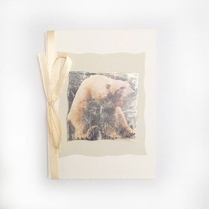 shabby chic kartka z niedźwiedziem, kartka z misiem, biały miś kartka w stylu retro, zwierzęta kartki, kartki ze zwierzętami, zimowa kartka z białym misiem