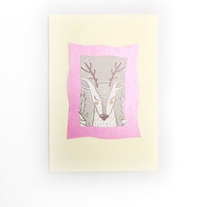 świąteczne kartki bez życzeń, Boże Narodzenia kartki, jelonek kartka bez tekstu, skandynawska kartka z jelonkiem, pastelowe kartki ze zwierzętami, kartki w skandynawskim stylu, nowoczesne kar