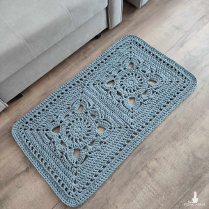 Dywan szydełkowy prostokątny boho 55cmx95cm