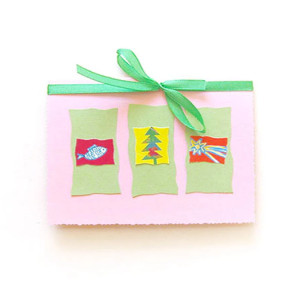 zielono różowa kartka na Boże Narodzenie, pastelowe kartki świąteczne, Boże Narodzenie kartki bez życzeń, kartki na Nowy Rok, kartki noworoczne,  kartki na Święta