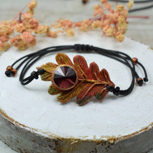 Bransoletka liść dębu - regulowana